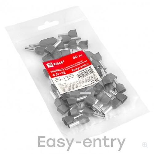 НШвИ(2) 4-12 (100шт.) – наконечник штыревой втулочный изолированный EKF PROxima