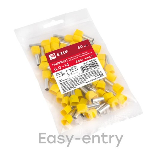 НШвИ(2) 6,0-14 (100шт.)  – наконечник штыревой втулочный изолированный EKF PROxima