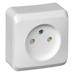 PA16-002B - ЭТЮД О/У РОЗЕТКА без заземления со штороками 16А 250В, БЕЛЫЙ, Россия, Systeme Electric