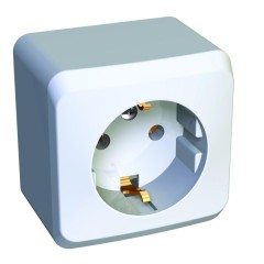 PA16-003B - ЭТЮД О/У РОЗЕТКА с заземлением без шторок 16А 250В, БЕЛЫЙ, Россия, Systeme Electric