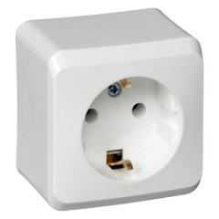 PA16-003B - ЭТЮД О/У РОЗЕТКА с заземлением без шторок 16А 250В, БЕЛЫЙ, Россия, Systeme Electric