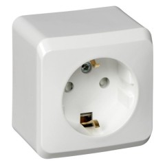 PA16-004B - ЭТЮД О/У РОЗЕТКА с заземлением со шторками 16А 250В, БЕЛЫЙ, Россия, Systeme Electric