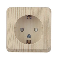 PA16-004D - ЭТЮД О/У РОЗЕТКА с заземлением со шторками 16А 250B, СОСНА, Россия, Systeme Electric