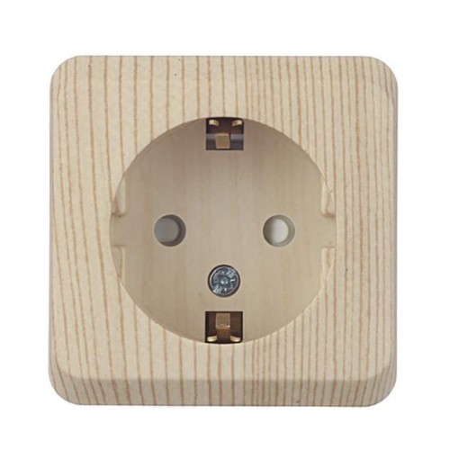 PA16-004D - ЭТЮД О/У РОЗЕТКА с заземлением со шторками 16А 250B, СОСНА, Россия, Systeme Electric