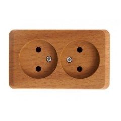 PA16-005T - ЭТЮД О/У двойная РОЗЕТКА без заземления без шторок 16А 250B, БУК, Россия, Systeme Electric