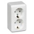 PA16-007B - ЭТЮД О/У двойная РОЗЕТКА с заземлением без шторок 16А 250B, БЕЛЫЙ, Россия, Systeme Electric