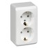 PA16-007B - ЭТЮД О/У двойная РОЗЕТКА с заземлением без шторок 16А 250B, БЕЛЫЙ, Россия, Systeme Electric