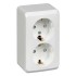 PA16-008B - ЭТЮД О/У двойная РОЗЕТКА с заземлением со шторками 16А 250B, БЕЛЫЙ, Россия, Systeme Electric