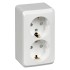 PA16-008B - ЭТЮД О/У двойная РОЗЕТКА с заземлением со шторками 16А 250B, БЕЛЫЙ, Россия, Systeme Electric
