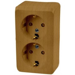 PA16-008T - ЭТЮД О/У двойная РОЗЕТКА с заземлением со шторками 16А 250B, БУК, Россия, Systeme Electric