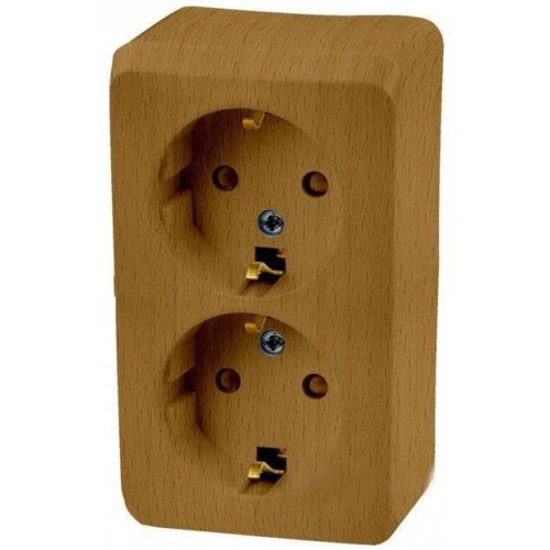 PA16-008T - ЭТЮД О/У двойная РОЗЕТКА с заземлением со шторками 16А 250B, БУК, Россия, Systeme Electric