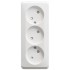 PA16-010B - ЭТЮД О/У тройная РОЗЕТКА без заземления со штороками 16А 250В, БЕЛЫЙ, Россия, Systeme Electric