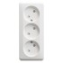 PA16-010B - ЭТЮД О/У тройная РОЗЕТКА без заземления со штороками 16А 250В, БЕЛЫЙ, Россия, Systeme Electric
