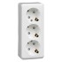 PA16-012B - ЭТЮД О/У тройная РОЗЕТКА с заземлением со шторками 16А 250В, БЕЛЫЙ, Россия, Systeme Electric
