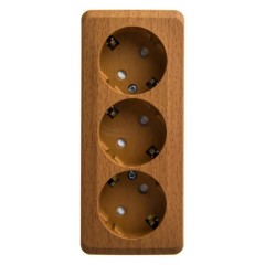 PA16-012T - ЭТЮД О/У тройная РОЗЕТКА с заземлением со шторками 16А 250В, БУК, Россия, Systeme Electric