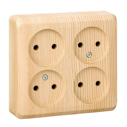 PA16-205D - ЭТЮД О/У 4-местная РОЗЕТКА без заземления без шторок 16А 250В, СОСНА, Россия, Systeme Electric