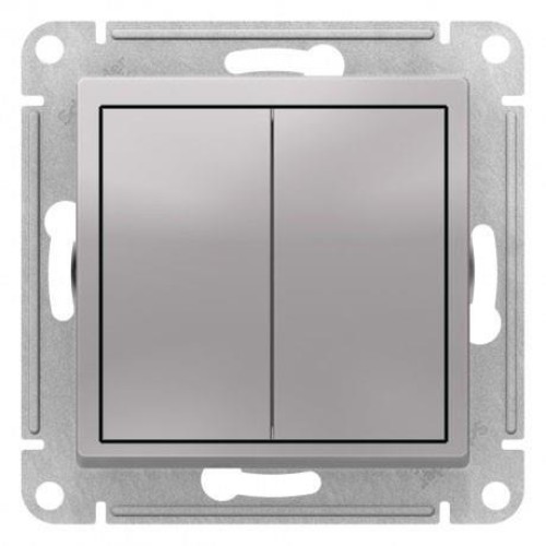 Quadro 2-клавишный Перекрестный ПЕРЕКЛЮЧАТЕЛЬ, сх.7+7, 10АХ, механизм, АЛЮМИНИЙ