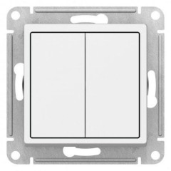 Quadro 2-клавишный Перекрестный ПЕРЕКЛЮЧАТЕЛЬ, сх.7+7, 10АХ, механизм, БЕЛЫЙ