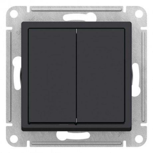 Quadro 2-клавишный Перекрестный ПЕРЕКЛЮЧАТЕЛЬ, сх.7+7, 10АХ, механизм, КАРБОН