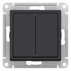 Quadro 2-клавишный Перекрестный ПЕРЕКЛЮЧАТЕЛЬ, сх.7+7, 10АХ, механизм, КАРБОН