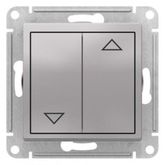Quadro ВЫКЛЮЧАТЕЛЬ 2-КЛАВИШНЫЙ, ДЛЯ ЖАЛЮЗИ, 2 Х СХ.4, АЛЮМИНИЙ