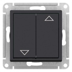 Quadro ВЫКЛЮЧАТЕЛЬ 2-КЛАВИШНЫЙ, ДЛЯ ЖАЛЮЗИ, 2 Х СХ.4, КАРБОН