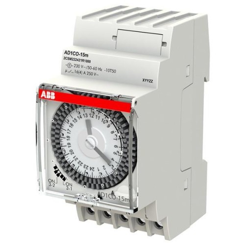 Реле времени суточное AD1CO-15m 16А 1НО/1НЗ 230В 2,5 модуля 2CSM222421R1000