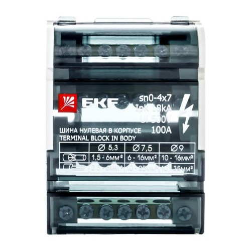Шина 3 фазы + N в корпусе (4х7) кросс-модуль EKF PROxima