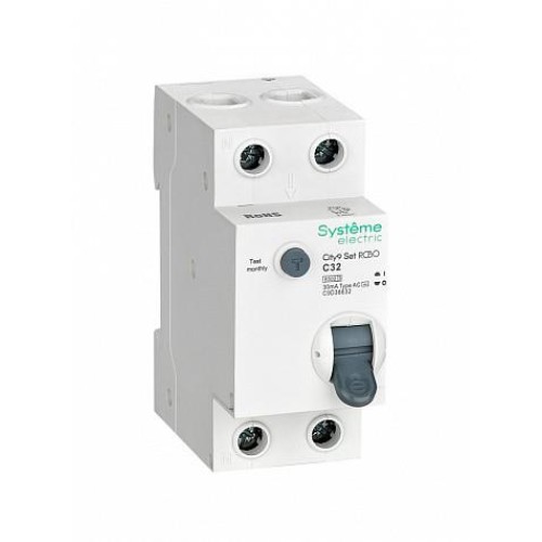 Systeme Electric City9 Set Авт. выкл. диф. тока (АВДТ) 1P+N С 32А 6kA 30мА Тип-AС 230В Systeme Electric (Schneider)