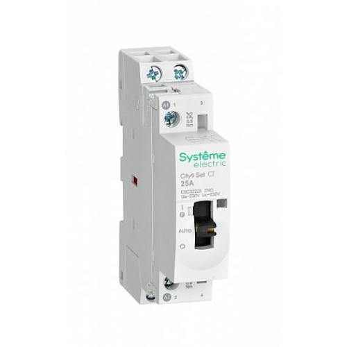 Systeme Electric City9 SET Модульный контактор 2P 2НО 25A, Ручное управление, AC 230В-230В Systeme Electric (Schneider)