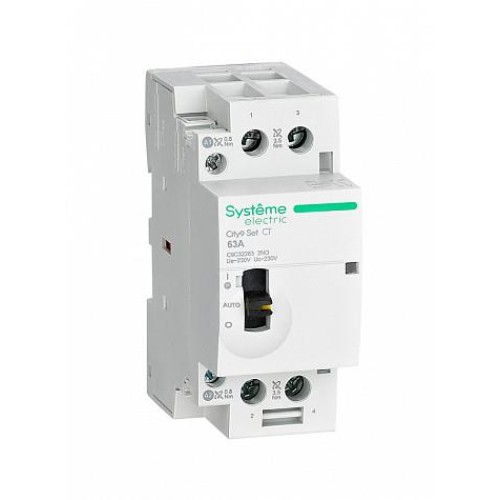 Systeme Electric City9 SET Модульный контактор 2P 2НО 63A, Ручное управление, AC 230В-230В Systeme Electric (Schneider)
