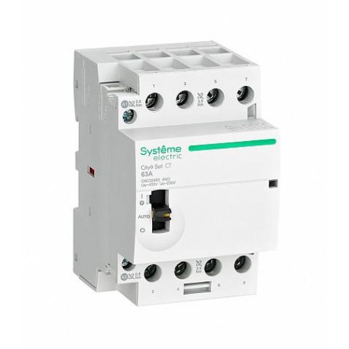 Systeme Electric City9 SET Модульный контактор 4P 4НО 63A, Ручное управление, AC 400В-230В Systeme Electric (Schneider)