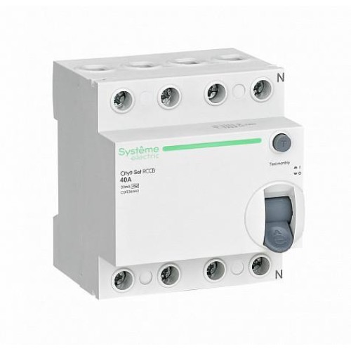 УЗО 40А 4 полюса 30мА тип-AC 400В City9 Set Systeme Electric (Schneider)