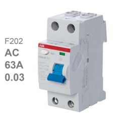УЗО ABB F202 AC-63/0,03 2-х полюсное тип AC 63A 30mA 2 модуля (ВДТ) 2CSF202001R1630