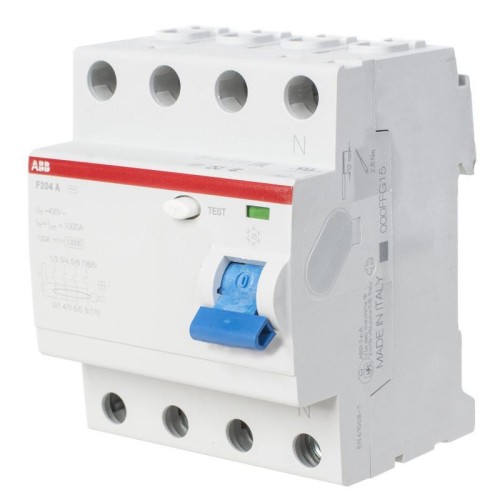 УЗО ABB F204 A-63/0,03 4-х полюсное тип A 63A 30mA 4 модуля (ВДТ) 2CSF204101R1630