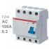 УЗО ABB F204 AC-100/0,3 4-х полюсное тип AC 100A 300mA 4 модуля (ВДТ) 2CSF204001R3900