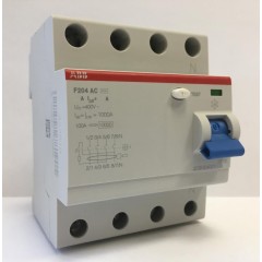 УЗО ABB F204 AC-100/0,3 4-х полюсное тип AC 100A 300mA 4 модуля (ВДТ) 2CSF204001R3900