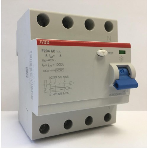 УЗО ABB F204 AC-100/0,3 4-х полюсное тип AC 100A 300mA 4 модуля (ВДТ) 2CSF204001R3900