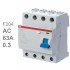 УЗО ABB F204 AC-63/0,3 4-х полюсное тип AC 63A 300mA 4 модуля (ВДТ) 2CSF204001R3630