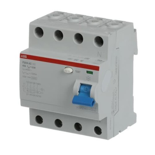 УЗО ABB F204 AC-63/0,3 4-х полюсное тип AC 63A 300mA 4 модуля (ВДТ) 2CSF204001R3630