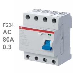 УЗО ABB F204 AC-80/0,3 4-х полюсное тип AC 80A 300mA 4 модуля (ВДТ) 2CSF204001R3800