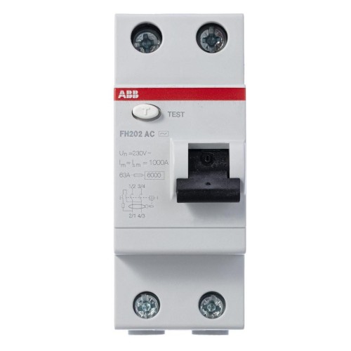 УЗО ABB FH202 AC-40/0,1 2-х полюсное тип AC 40A 100mA 2 модуля (ВДТ) 2CSF202006R2400