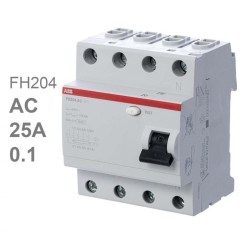 УЗО ABB FH204 AC-25/0,1 4-х полюсное тип AC 25A 100mA 4 модуля (ВДТ) 2CSF204006R2250