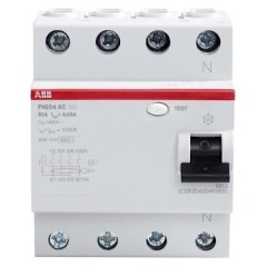 УЗО ABB FH204 AC-63/0,3 4-х полюсное тип AC 63A 300mA 4 модуля (ВДТ) 2CSF204003R3630