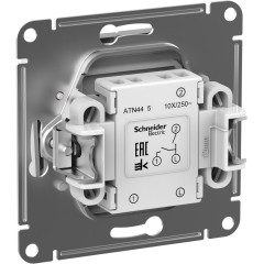 Выключатель 2-клавишный, IP44, 10АХ  БЕЛЫЙ, ATN440151