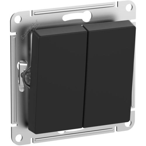 Выключатель 2-клавишный, IP44, 10АХ  КАРБОН, ATN441051